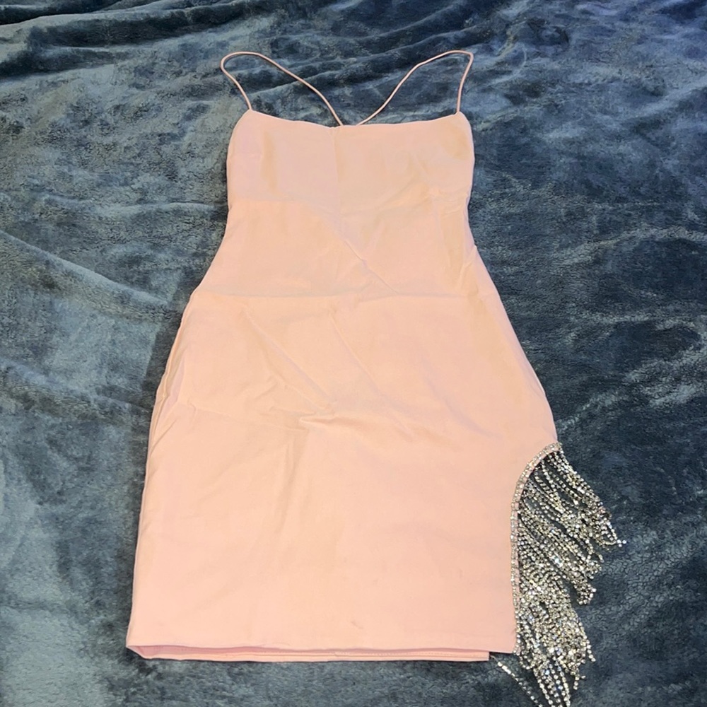 Borrowed hearts mini dress baby pink brand new fashion nova